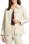 Jones New York Petite Patch-pocket Button-front Jacket In Nude
