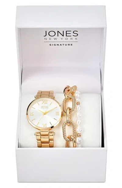 Jones New York Bracelet Watch & Bracelets Set, 36mm In Gold
