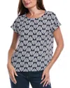 Jones New York Button Detail Blouse In Blue