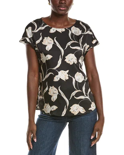 Jones New York Button Detail Blouse In Black