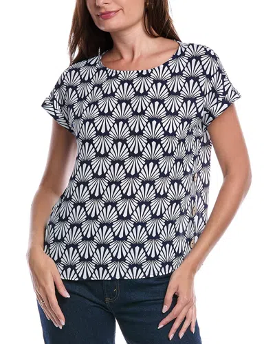 Jones New York Button Detail Blouse In White