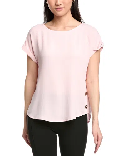 Jones New York Button Detail Blouse In White