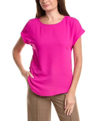 Jones New York Button Detail Blouse In Purple