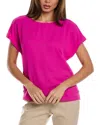 Jones New York Petite Round-neck Side-button Short-sleeve Top In Purple
