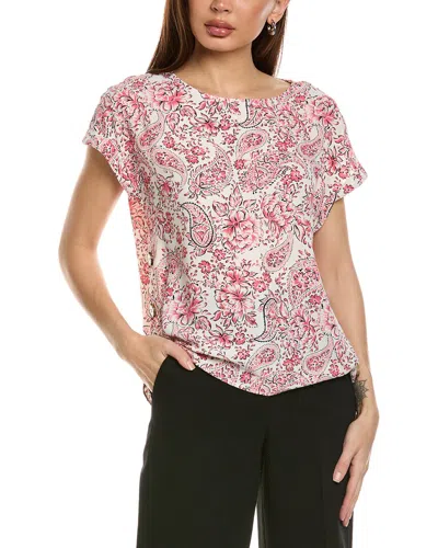 Jones New York Button Detail Blouse In White