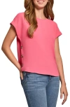 Jones New York Button Detail Top In Fresh Guava