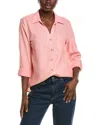 Jones New York Button Front Linen-blend Tunic In Pink
