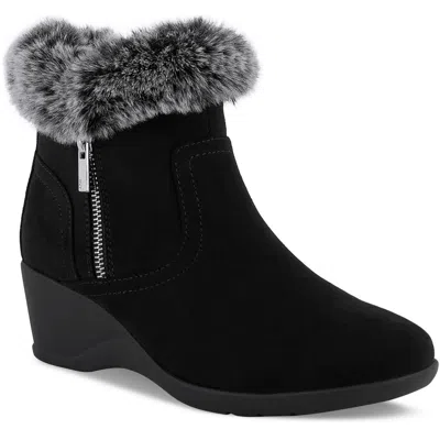 Jones New York Carleen Womens Faux Fur Lined Manmade Winter & Snow Boots In Black