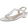 Jones New York Carmeyy Womens Embellished Patent T-strap Sandals In White