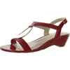 Jones New York Carmeyy Womens Snake Pattern Strappy Slingback Sandals In Red