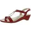 Jones New York Carmeyy Womens Snake Pattern Strappy Slingback Sandals In Red
