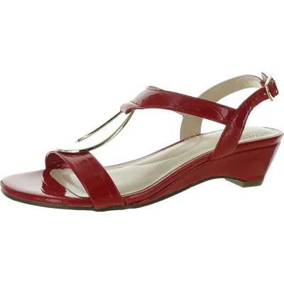 Jones New York Carmeyy Womens Snake Pattern Strappy Slingback Sandals In Red