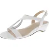 Jones New York Carmeyy Womens Embellished Patent T-strap Sandals In White
