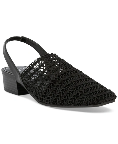 Jones New York Carolton Embroidered Slingback Shoes In Black