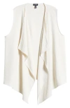 Jones New York Cascade Open Front Vest In White