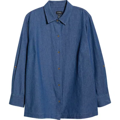 Jones New York Button Down Shirt In Blue