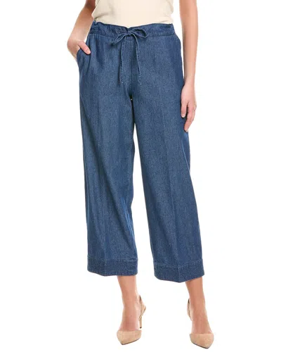 JONES NEW YORK CHAMBRAY TIE-WAIST STITCH HEM PANT