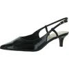 Jones New York Charla Womens Patent Pointed Toe Kitten Heels In Black