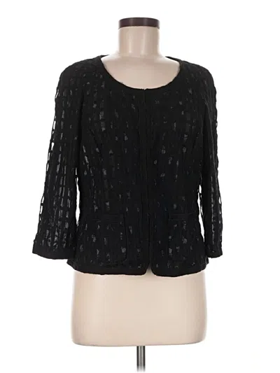 Pre-owned Jones New York Collection 3/4 Sleeve Blouse In Black