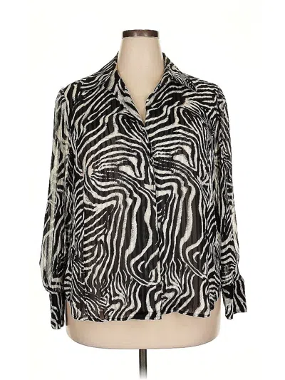 Pre-owned Jones New York Collection 3/4 Sleeve Blouse In White