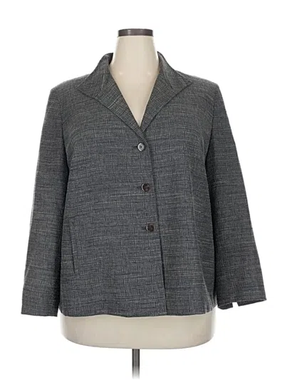 Pre-owned Jones New York Collection Blazer Jacket In Gray