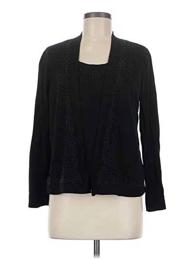 Pre-owned Jones New York Collection Cardigan Sweater In Black