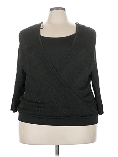 Pre-owned Jones New York Collection Cardigan Sweater In Black