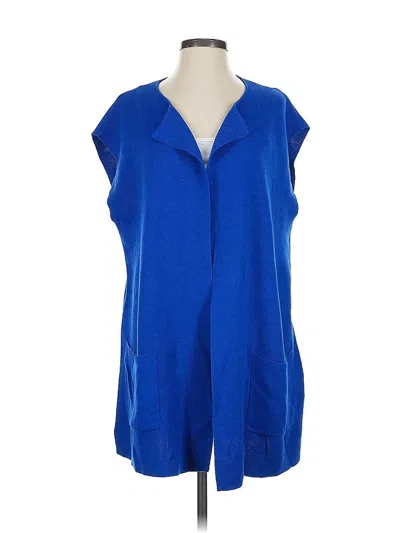 Pre-owned Jones New York Collection Cardigan Sweater In Blue