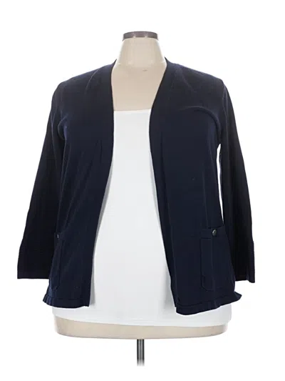 Pre-owned Jones New York Collection Cardigan Sweater In Blue