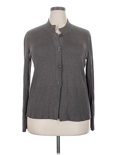 Pre-owned Jones New York Collection Cardigan Sweater In Gray