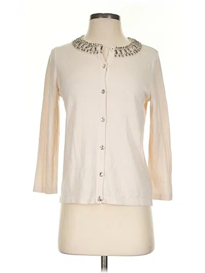 Pre-owned Jones New York Collection Cardigan Sweater In Ivory