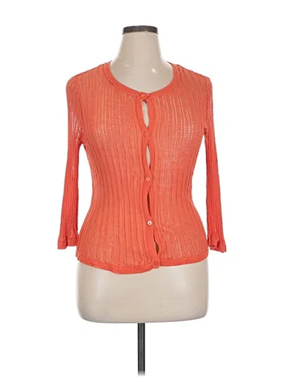Pre-owned Jones New York Collection Cardigan Sweater In Orange