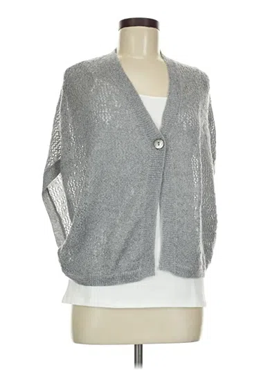 Pre-owned Jones New York Collection Cardigan Sweater In Silver
