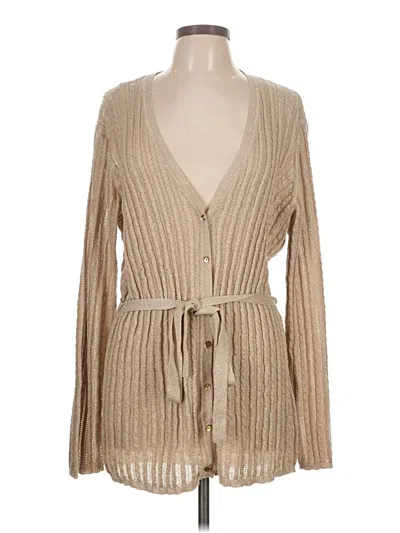 Pre-owned Jones New York Collection Cardigan Sweater In Tan