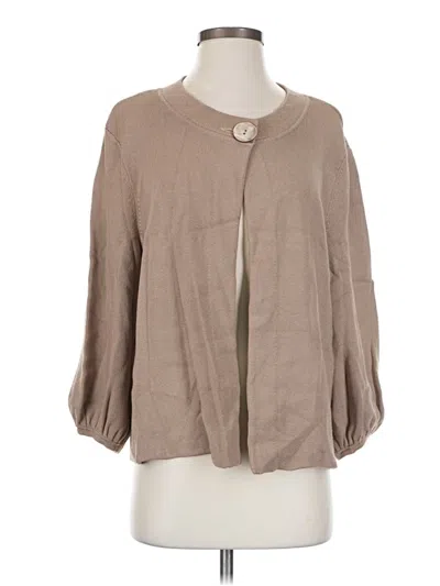 Pre-owned Jones New York Collection Cardigan Sweater In Tan
