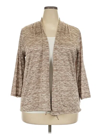 Pre-owned Jones New York Collection Cardigan Sweater In Tan