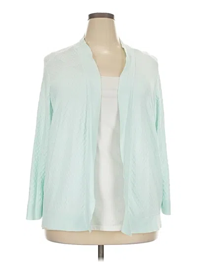 Pre-owned Jones New York Collection Cardigan Sweater In Teal