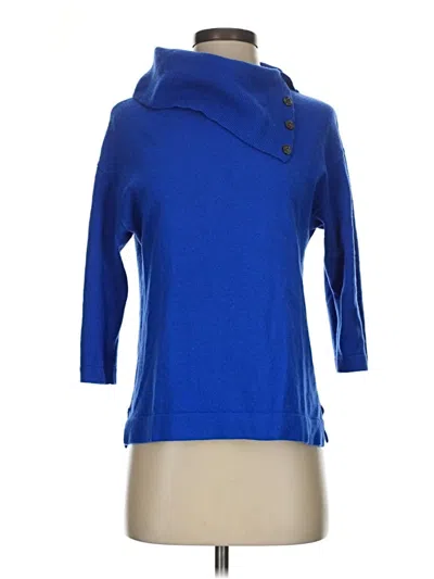 Pre-owned Jones New York Collection Cashmere Pullover Sweater In Blue