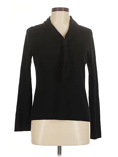 Pre-owned Jones New York Collection Long Sleeve Blouse In Black
