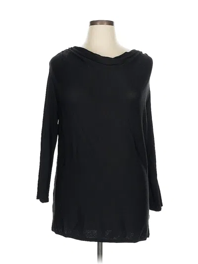 Pre-owned Jones New York Collection Long Sleeve Top Black Cowl Neck Tops