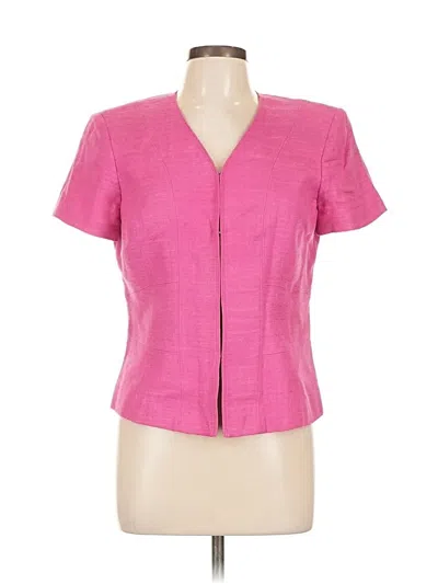 Pre-owned Jones New York Collection Short Sleeve Blouse In Pink