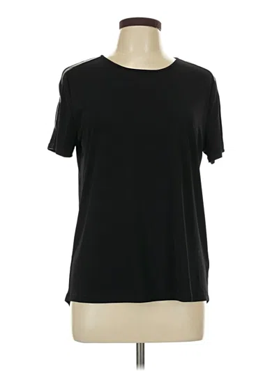 Pre-owned Jones New York Collection Short Sleeve Top Black Crew Neck Tops
