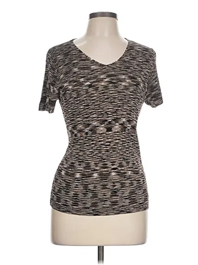 Pre-owned Jones New York Collection Short Sleeve T-shirt In Brown