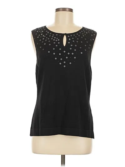 Pre-owned Jones New York Collection Sleeveless Blouse In Black