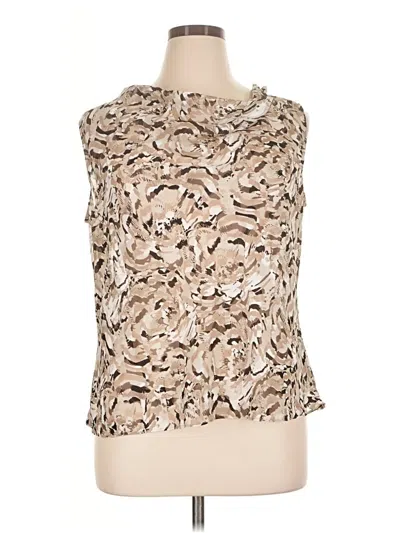 Pre-owned Jones New York Collection Sleeveless Blouse In Tan