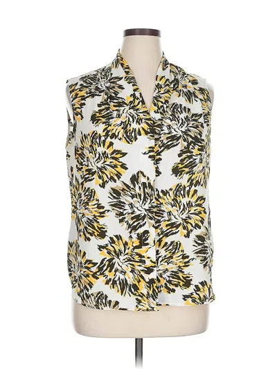 Pre-owned Jones New York Collection Sleeveless Button Down Shirt In Yellow