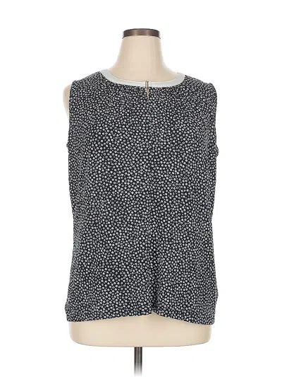 Pre-owned Jones New York Collection Sleeveless Top Black Crew Neck Tops