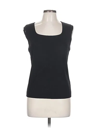 Pre-owned Jones New York Collection Sleeveless Top Black Scoop Neck Tops