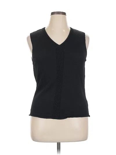 Pre-owned Jones New York Collection Sleeveless Top Black V Neck Tops