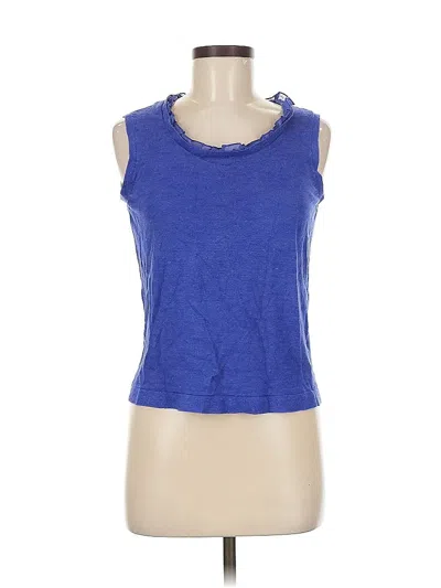 Pre-owned Jones New York Collection Sleeveless Top Blue Keyhole Neckline Tops